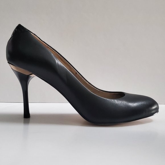 Sam Edelman Camdyn Women's Heels Classic Black Leather Rounded Toe Pumps Size 8 - Picture 3 of 12